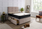 Bed Innovation Dual Season 1000 Pocket Memory Cool Gel Divan Bed Set With Headboard.
