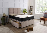 Bed Inn Dual Season 1000 Pocket Memory Cool Gel Divan Bed Set With Headboard