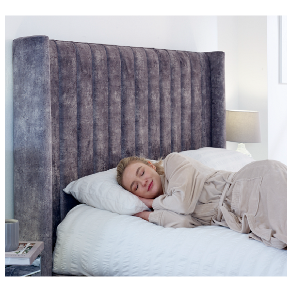 Soothing Sophistication: Serenity Wingback Bed.